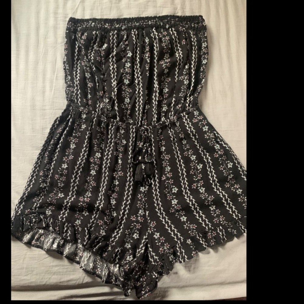 Strapless Floral Romper - Large